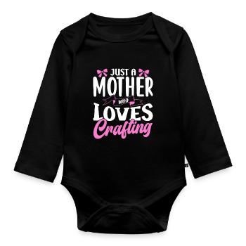 Nur Eine Mutter Die Das Basteln Liebt Bastel Mama - Baby Bio-Langarm-Body - Schwarz - Vorne