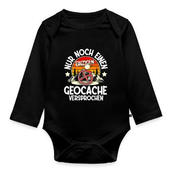 Geocaching Geocacher Geocache - Baby Bio-Langarm-Body - Schwarz - Vorne