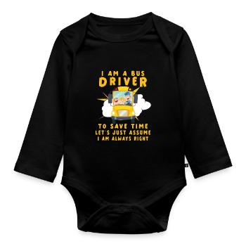 Funny School Bus Driver Appreciation anniversary - Baby Bio-Langarm-Body - Schwarz - Vorne