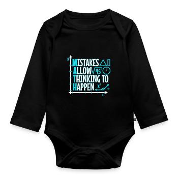 Mistakes Allow Thinking To Happen - Organic Longsleeve Baby Bodysuit - black - Front