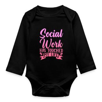 School Social Work Month - Organic Longsleeve Baby Bodysuit - black - Front