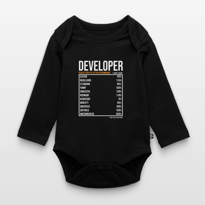 Developer Software Developer Computer Scientist Coder Organic Longsleeve Baby Bodysuit