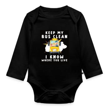 Funny School Bus Driver Appreciation anniversary - Baby Bio-Langarm-Body - Schwarz - Vorne