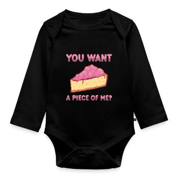 Kuchen Backen Bäcker Konditor - Baby Bio-Langarm-Body - Schwarz - Vorne