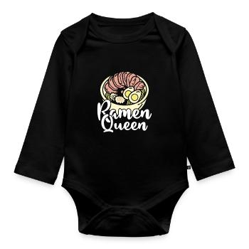 Ramen Queen - Organic Longsleeve Baby Bodysuit - black - Front