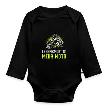 Motocross - Baby Bio-Langarm-Body - Schwarz - Vorne