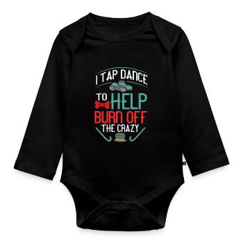 Stepptanz Anfänger Schuhe Musik lernen Tänzer - Baby Bio-Langarm-Body - Schwarz - Vorne