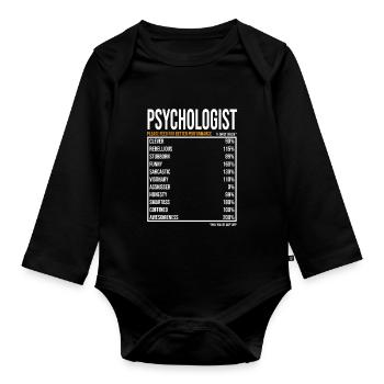 Psychologe tageswerte Lustiger Psychologe - Body Bébé bio manches longues - noir - Devant