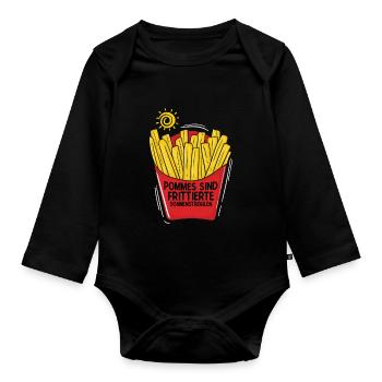 Pommes Sind Frittierte Sonnenstrahlen Pommes Liebh - Baby Bio-Langarm-Body - Schwarz - Vorne