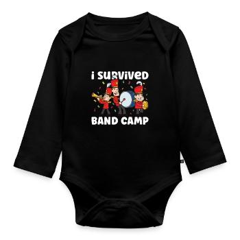 Marching Band Clarinetist School Probenmusik - Baby Bio-Langarm-Body - Schwarz - Vorne