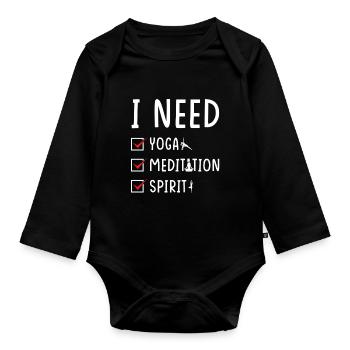 de méditation de yoga - Body Bébé bio manches longues - noir - Devant