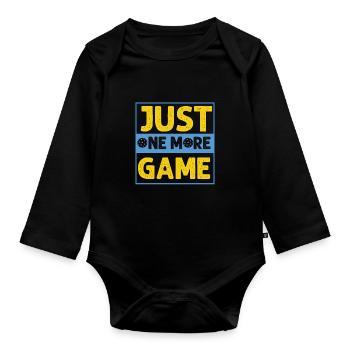Just One More Game Funny Pickleball - Organic Longsleeve Baby Bodysuit - black - Front