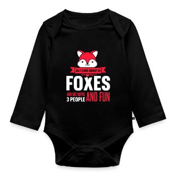 care about is foxes and like maybe 3 people - Baby Bio-Langarm-Body - Schwarz - Vorne
