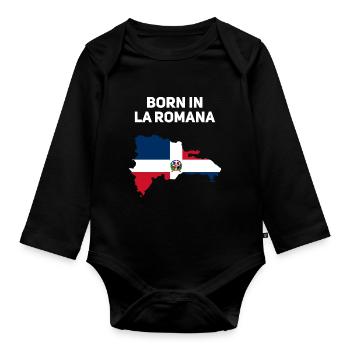 Dominikanische Republik - Baby Bio-Langarm-Body - Schwarz - Vorne
