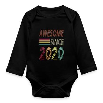 Génial depuis 2020 - Body Bébé bio manches longues - noir - Devant