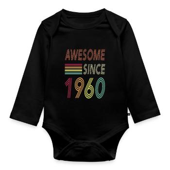 Awesome since 1960 - Baby Bio-Langarm-Body - Schwarz - Vorne
