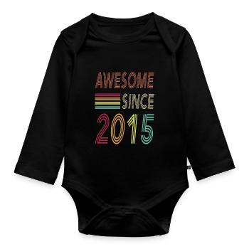 Awesome since 2015 - Baby Bio-Langarm-Body - Schwarz - Vorne