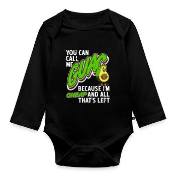 Vous pouvez m’appeler Guac parce que je suis bon marché et tout drôle - Body Bébé bio manches longues - noir - Devant