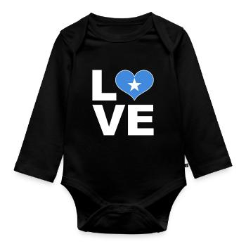 J’aime somalie drapeau du cœur Somalie - Body Bébé bio manches longues - noir - Devant