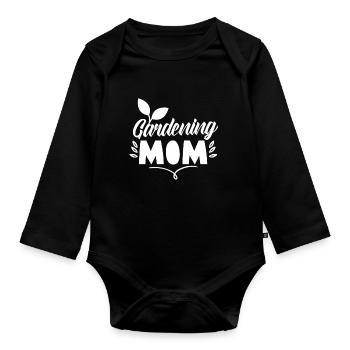 Garten Mama Gartenbau Gärtnerin Mutter - Baby Bio-Langarm-Body - Schwarz - Vorne