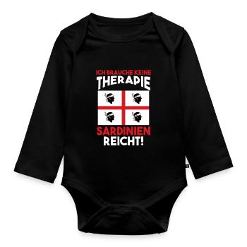 Sarde Sardische Flagge Sardegna Sardinien - Baby Bio-Langarm-Body - Schwarz - Vorne