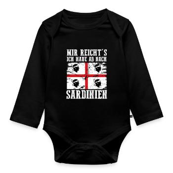 Sarde Sardische Flagge Sardegna Sardinien - Baby Bio-Langarm-Body - Schwarz - Vorne