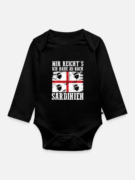 Sarde Sardische Flagge Sardegna Sardinien - Baby Bio-Langarm-Body - Schwarz