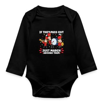 Marching Band Clarinetist School Probenmusik - Baby Bio-Langarm-Body - Schwarz - Vorne