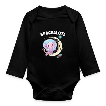 Axolotl Astronaut Astronomy Solar System Poison - Organic Longsleeve Baby Bodysuit - black - Front