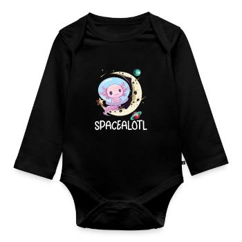 Axolotl Astronaut Astronomy Solar System Poison - Organic Longsleeve Baby Bodysuit - black - Front