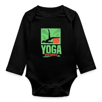 Yoga Mama Hobby Mère Maman - Body Bébé bio manches longues - noir - Devant