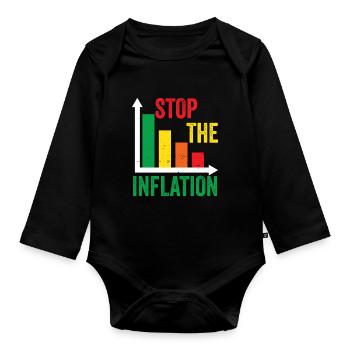 Die Inflation Stoppen Gelddrucken Stagflation - Baby Bio-Langarm-Body - Schwarz - Vorne
