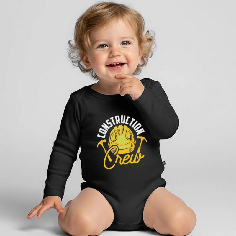Construction Team Construction Worker Construction Site Teamwork Team Organic Longsleeve Baby Bodysuit