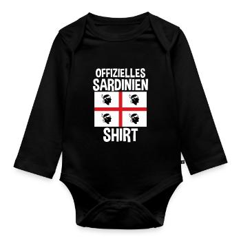 Sarde Sardische Flagge Sardegna Sardinien - Baby Bio-Langarm-Body - Schwarz - Vorne