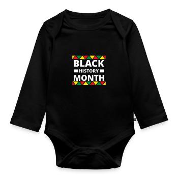 Black History - Organic Longsleeve Baby Bodysuit - black - Front