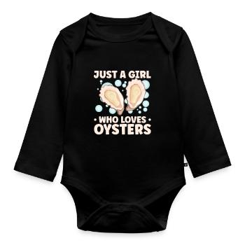 Amateurs d’huîtres Drôle d’huîtres Shucker d’huîtres - Body Bébé bio manches longues - noir - Devant
