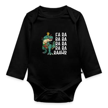 Dinosaurier Fa Ra Ra Ra Rawr T-Rex Lustige - Baby Bio-Langarm-Body - Schwarz - Vorne