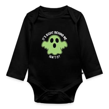 Halloween Ghost Hunt Scary Ghost Hunter Hunting - Organic Longsleeve Baby Bodysuit - black - Front