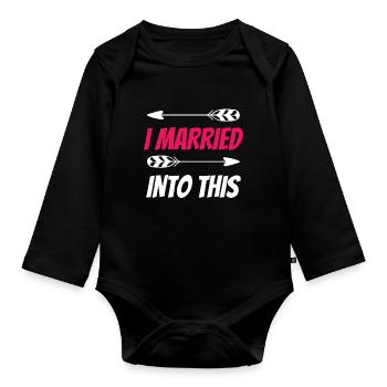 Ich Habe In Diese Familie Eingeheiratet Treffen - Baby Bio-Langarm-Body - Schwarz - Vorne