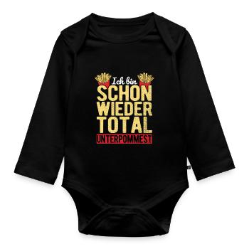 Pommes Frites Pommes Liebhaber Pommes Fritten Gesc - Baby Bio-Langarm-Body - Schwarz - Vorne