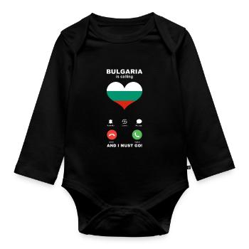 La Bulgarie appelle Bulgaria Heart Souvenir - Body Bébé bio manches longues - noir - Devant