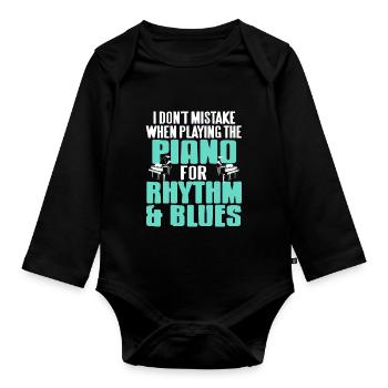 I Don't Mistake When Playing The Piano For RnB - Baby Bio-Langarm-Body - Schwarz - Vorne