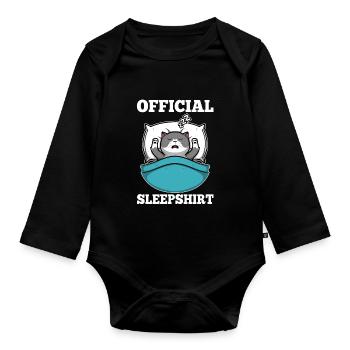 Chemise de sommeil officielle chat - Body Bébé bio manches longues - noir - Devant