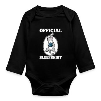 Chemise de sommeil officielle chat - Body Bébé bio manches longues - noir - Devant