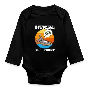 Official Sleeping Shirt Koala - Organic Longsleeve Baby Bodysuit - black - Front