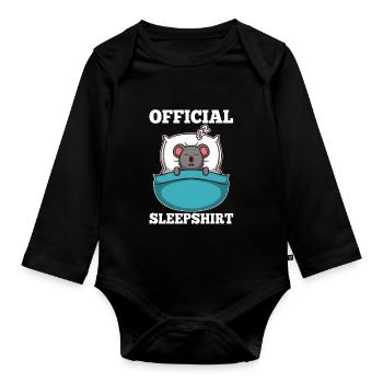 Official Sleeping Shirt Koala - Organic Longsleeve Baby Bodysuit - black - Front