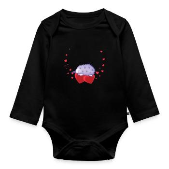 Babouin - Body Bébé bio manches longues - noir - Devant