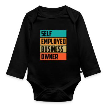 Self-employed business owner Self-employed - Organic Longsleeve Baby Bodysuit - black - Front