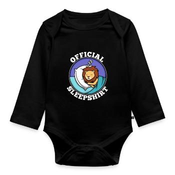 Official sleepshirt lion - Organic Longsleeve Baby Bodysuit - black - Front