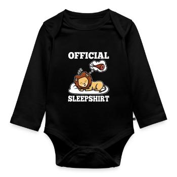 Official sleepshirt Löwe - Baby Bio-Langarm-Body - Schwarz - Vorne